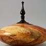 Here's a profile view of the spalted Pecan and ebony hollow form, again showing the variety on color and figure.